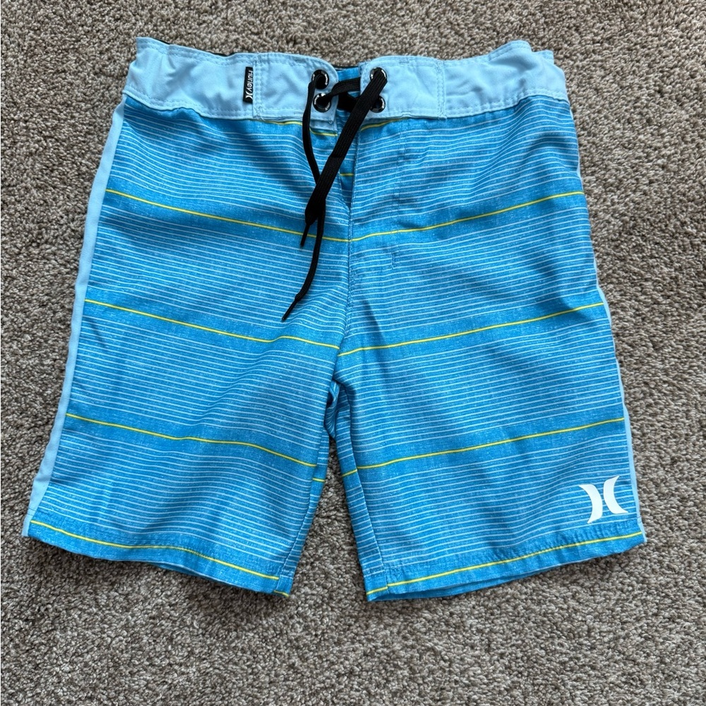 Hurley Aqua and Yellow Board Shorts
